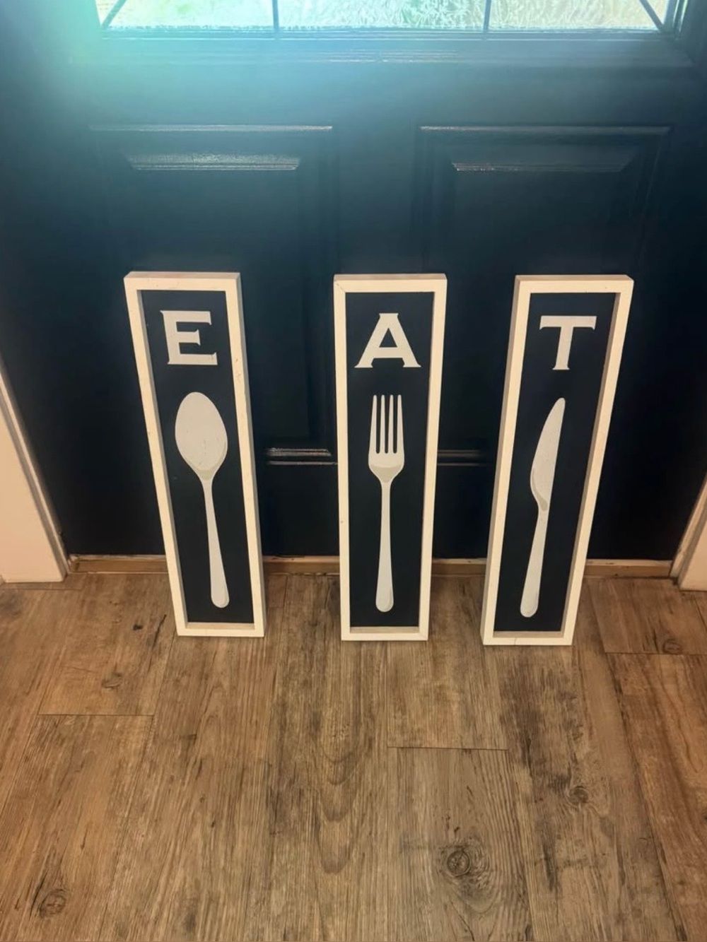EAT Kitchen Wall Art - Black and White Set